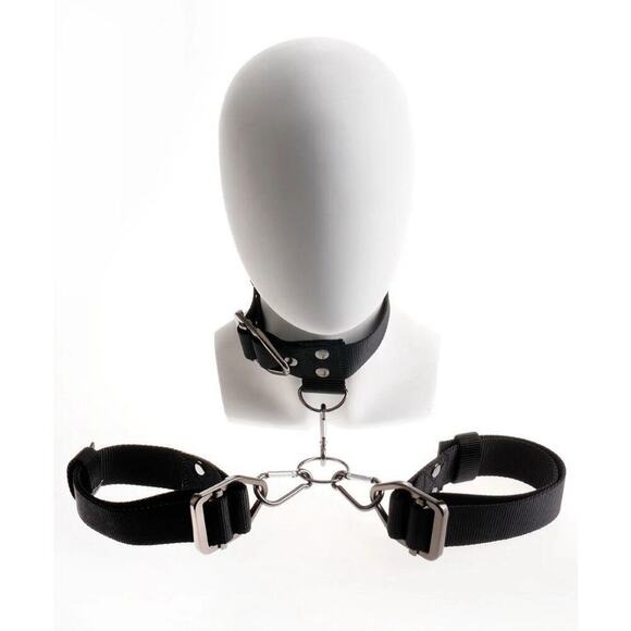 🦋B2G1🦋PIPEDREAM-COMMAND by Sir Richard's Erotic Cuff & Collar Set Black - Picture 3 of 7